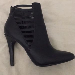 ANA Black Ankle Boot with Zipper, Size 9